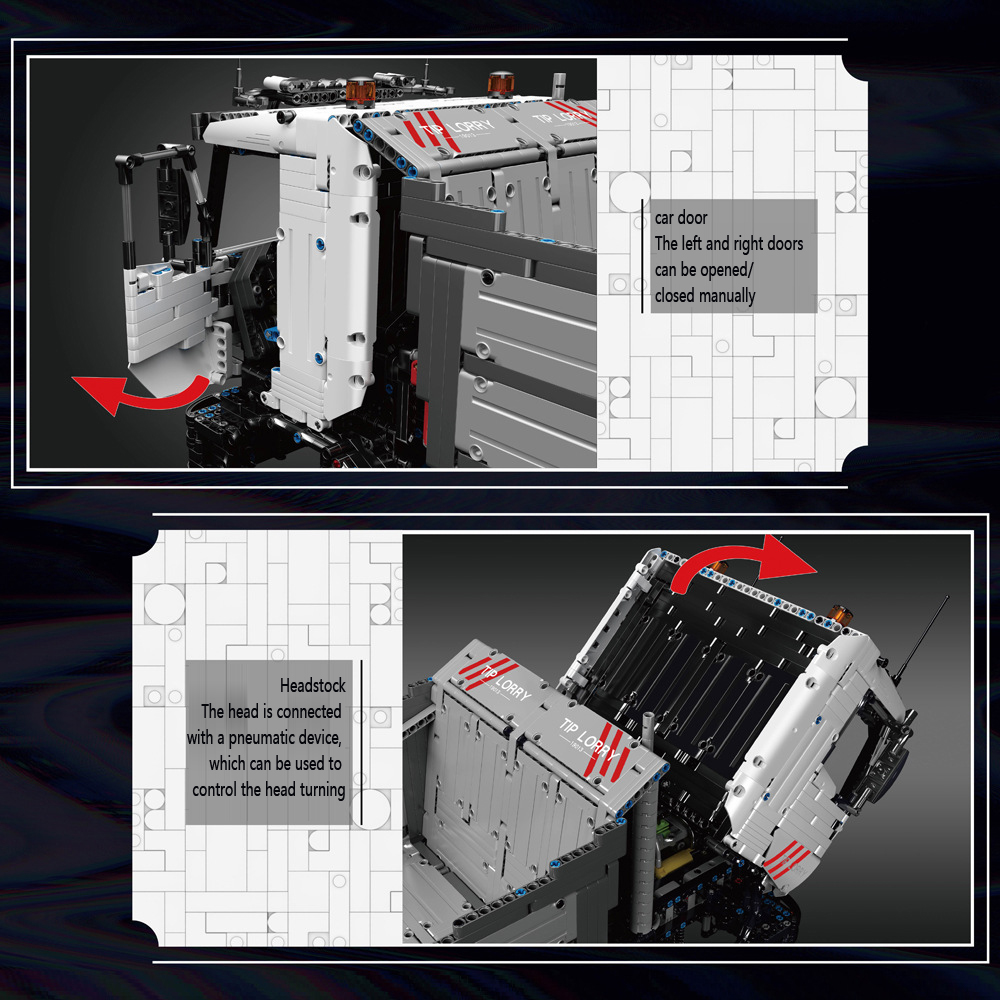 19013 Dump Truck 8x8 the mechanical group series of building block sets