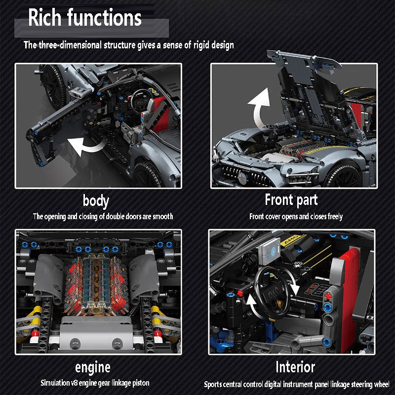 Bebrick 13123 Shadow sports car 2872 PCS